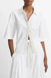 Vince Short Sleeve Collared Button Down Shirt In Optic White