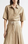 Vince Short-sleeve Button-front Shirt In Sand