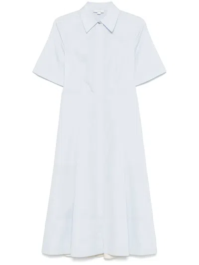 Vince Canvas-tape Cotton Midi Dress In Blue