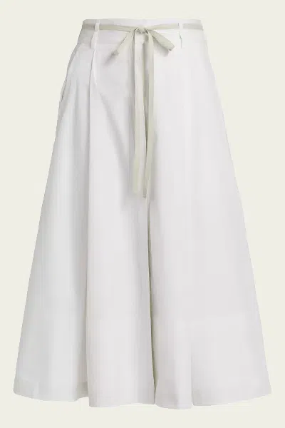VINCE CANVAS TAPE COTTON SKIRT IN OPTIC WHITE