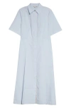 Vince Canvas Tape Cotton Shirt Dress In Sky Mist In Sky Mist