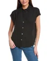 Shop Vince Cap Sleeve Blouse In Black