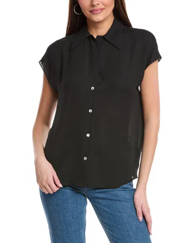 Vince Cap Sleeve Blouse In Black