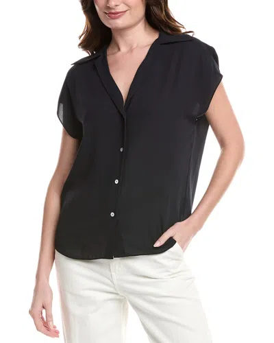 Vince Cap Sleeve Blouse In Blue