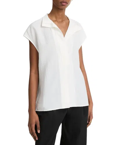 Vince Cap Sleeve Blouse In Burgundy
