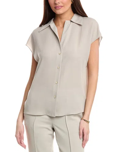 Vince Cap Sleeve Blouse In Grey