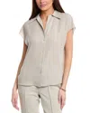Vince Cap Sleeve Blouse In Grey