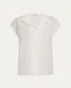 Vince Cap-sleeve Blouse In Off White