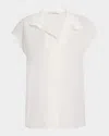 Vince Cap-sleeve Blouse In Off White