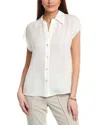 Vince Button Down Blouse In Optic White In White