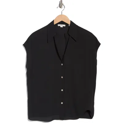VINCE VINCE CAP SLEEVE BUTTON FRONT TOP
