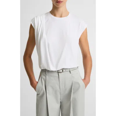 Vince Cap Sleeve Drape Top In White