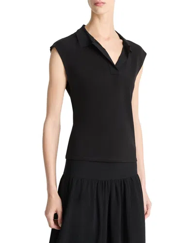 Vince Cap Sleeve Polo Shirt