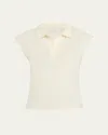 Vince Sleeveless Polo Shirt In White