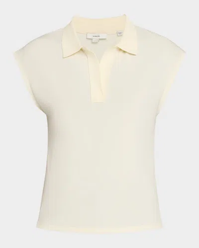 Vince Sleeveless Polo Shirt In Animal Print