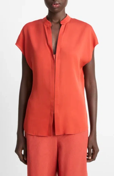 Vince Cap Sleeve Top In Orange