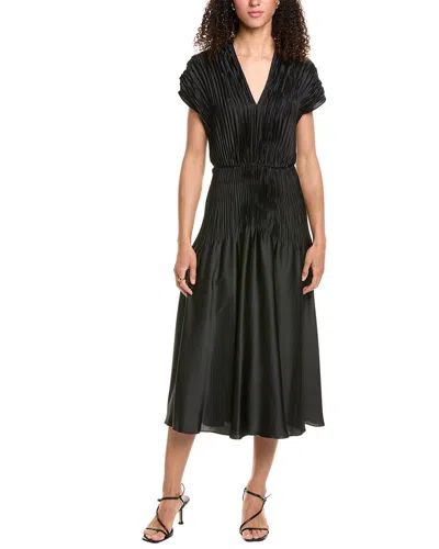 Vince Cap Sleeve V-neck Maxi Dress In Black
