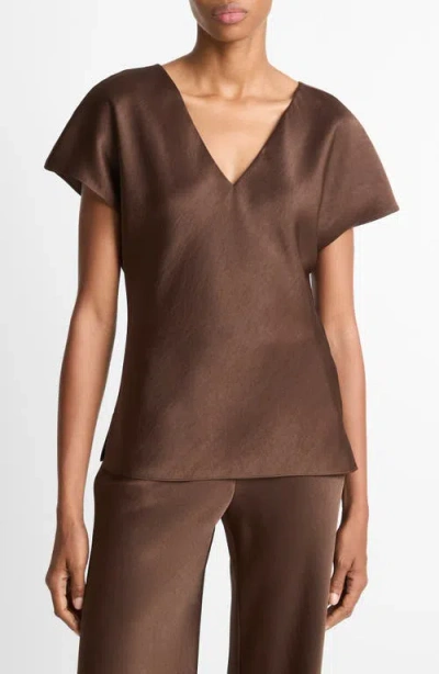 VINCE VINCE CAP SLEEVE V-NECK TOP
