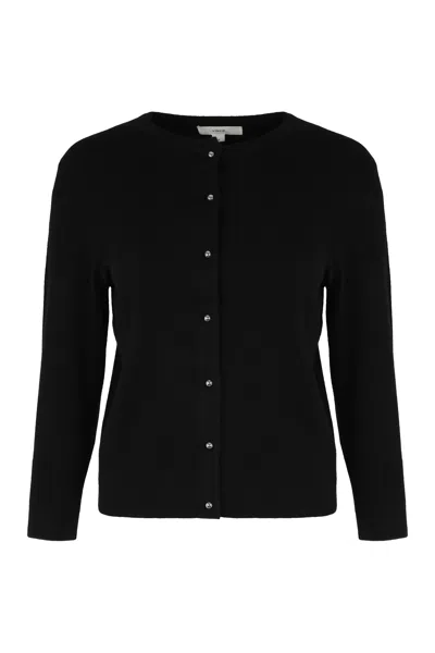 Vince Women's Eyelash Fuzzy Knit Cardigan In Black