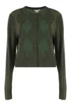 Vince Cardigan In Mixed Wool Argyle In Green