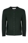 Vince Cardigan In Mixed Wool In Black