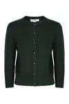 Vince Cardigan In Mixed Wool In Green