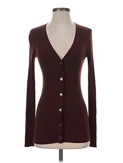 Pre-owned Vince Cardigan Sweater In Burgundy