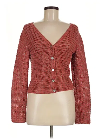 Pre-owned Vince Cardigan Sweater In Red