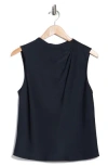 Vince Asymmetric Drape Sleeveless Top In Blue