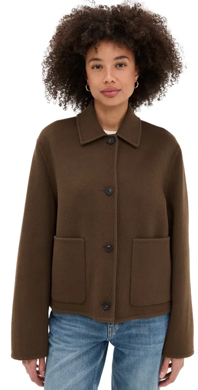 Vince Cash Wool Short Jacket Hazelnut In Brown