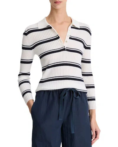 Vince Cashmere & Mulberry Silk-blend Stripe Polo