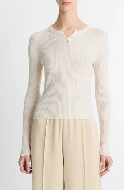 Vince Ribbed Henley Shirt In Animal Print