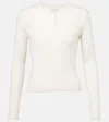 Vince Cashmere And Silk Henley Shirt In White