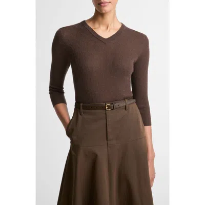 Vince Cashmere & Silk Knit Sweater In Brown