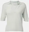 Vince Cashmere And Silk Polo Shirt In Green