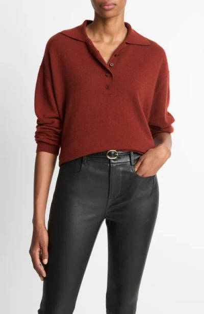 VINCE VINCE CASHMERE & SILK POLO SWEATER