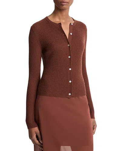 Vince Cashmere & Silk Ribbed Cardigan
