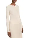 Vince Ribbed Cashmere & Silk-blend Cardigan In Pale Sand