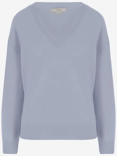 Vince Cashmere And Silk Sweater In Blue