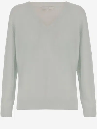 Vince Cashmere And Silk Sweater In Light Grey