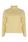 Vince Three-quarter Sleeve Turtleneck Sweater In Yellow