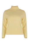 Vince Three-quarter Sleeve Turtleneck Sweater In Yellow