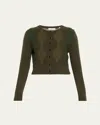 Vince Cashmere And Wool Argyle Cardigan In Brown