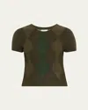 Vince Cashmere And Wool Argyle Sweater In Multi