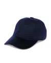 Vince Cashmere Baseball Cap With Leather Strap In Blue