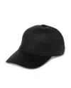 Vince Cashmere Baseball Cap With Leather Strap In Black
