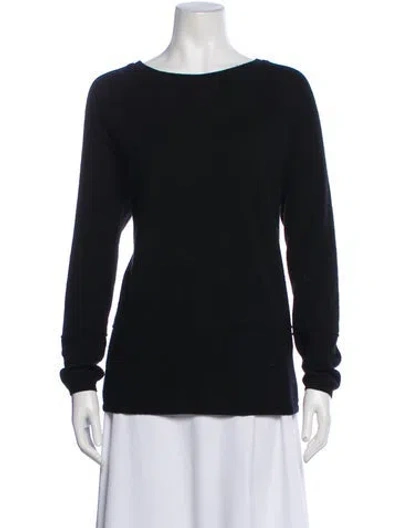Pre-owned Vince Cashmere Bateau Neckline Sweater In Black