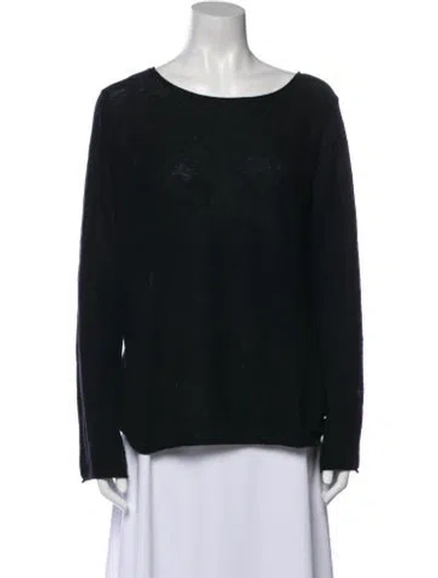 Pre-owned Vince Cashmere Bateau Neckline Sweater In Black