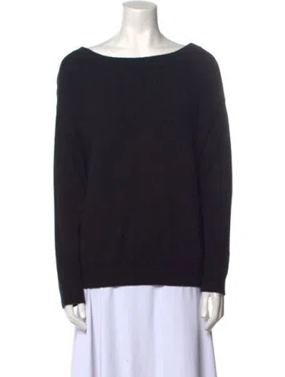 Pre-owned Vince Cashmere Bateau Neckline Sweater In Black