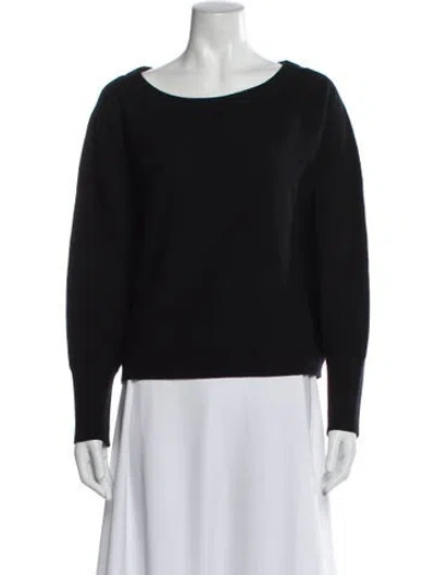 Pre-owned Vince Cashmere Bateau Neckline Sweater In Black